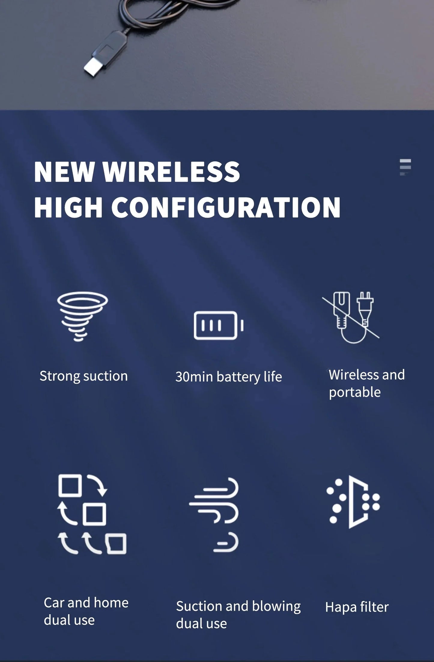 Mini Powerful Wireless Portable Vacuum