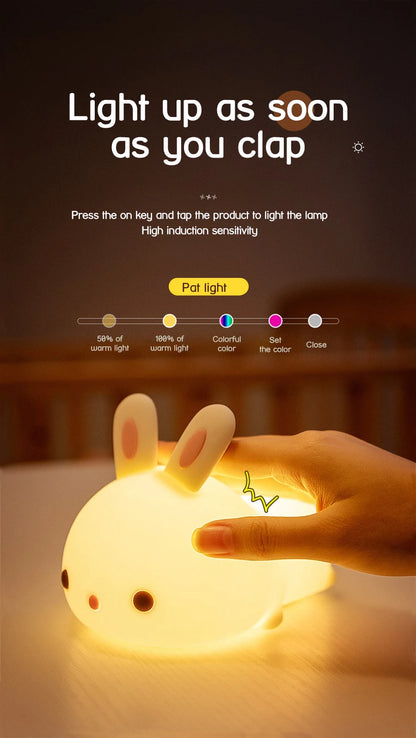 16 Colors Bunny Night Light With Sensor