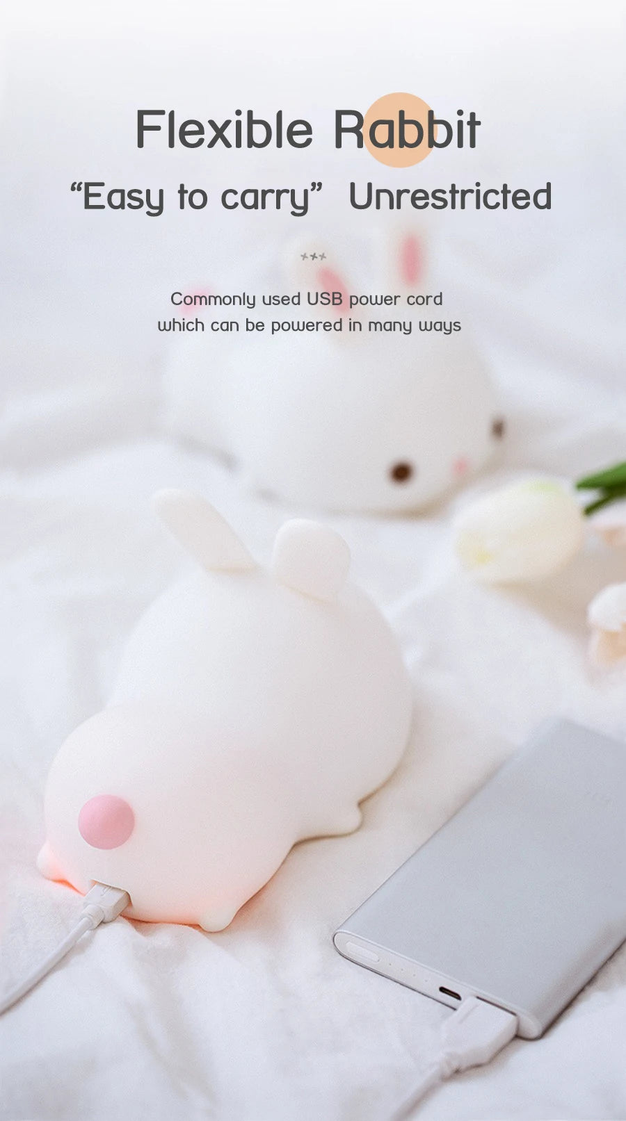 16 Colors Bunny Night Light With Sensor